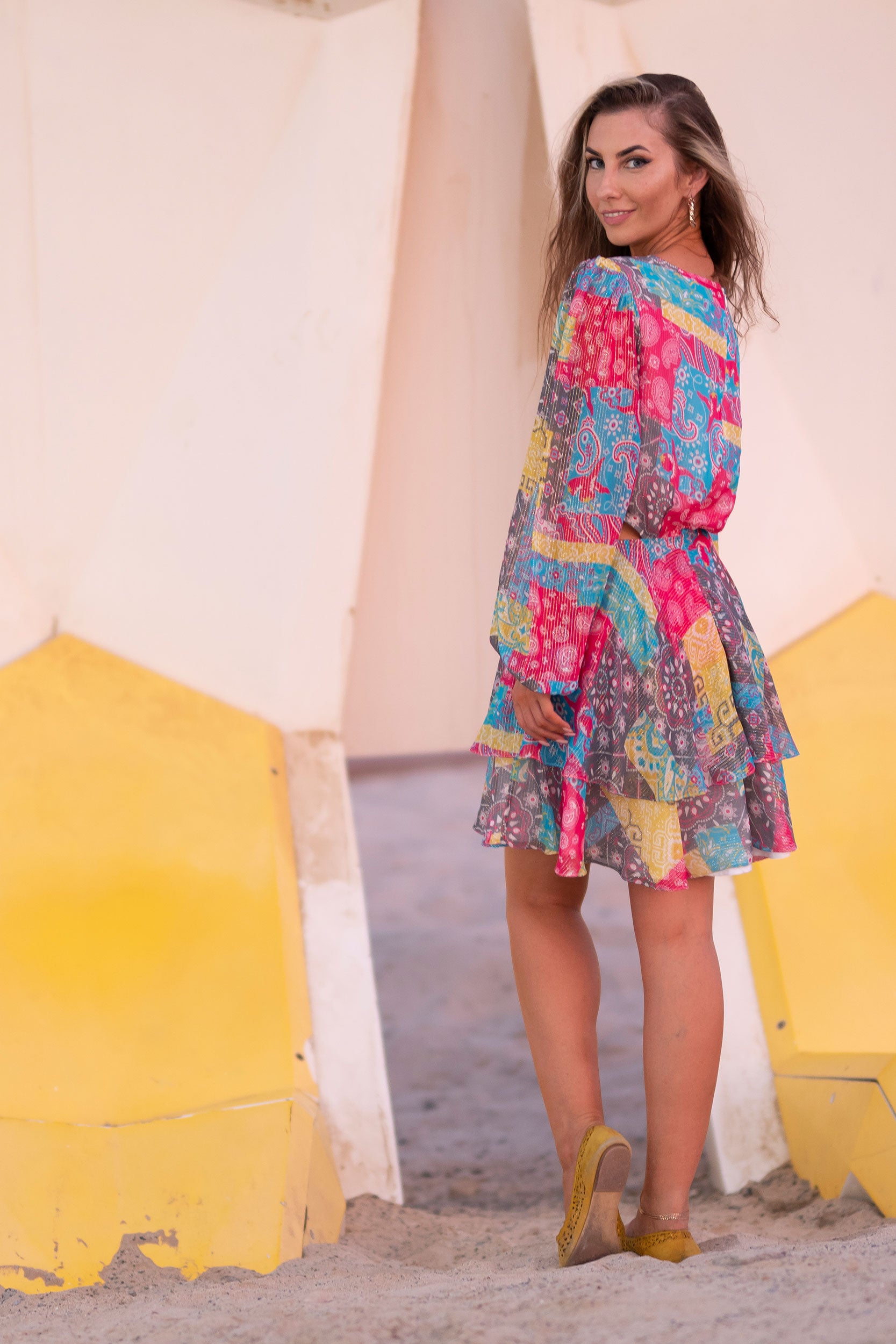 Paisley Print Fit and Flare Dress