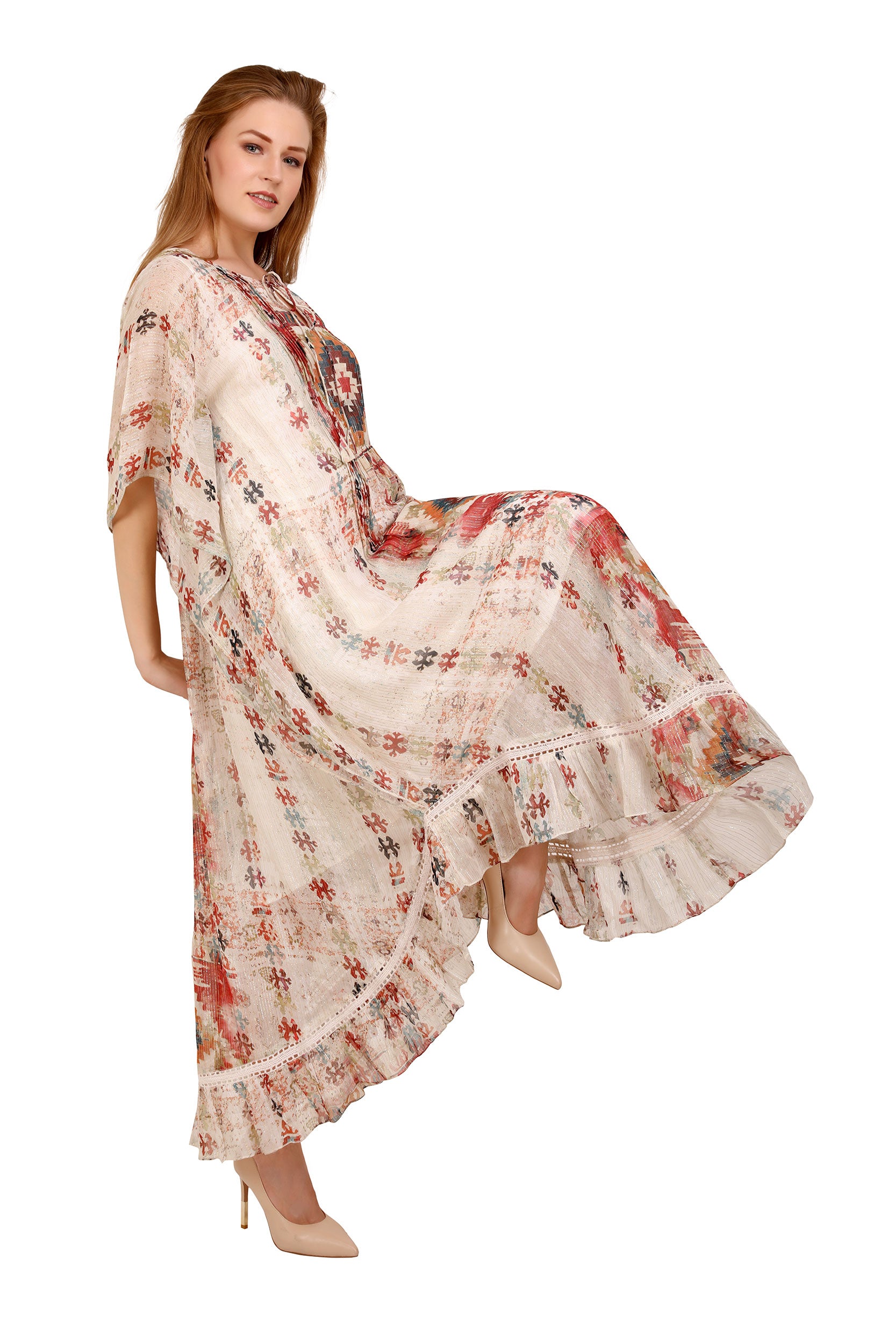 TURKISH KILIM RUG PRINTED KAFTAN